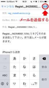 登録用メール送信
